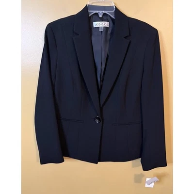  Kasper Women's Black Classic One Button Blazer Size 10 NWT - Image 1 of 4