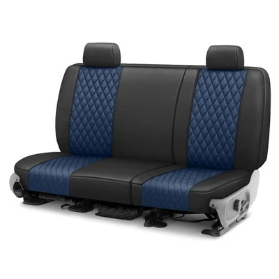Funda de asiento acolchada para Hummer H3 06-08 imitación cuero diamante escudo segunda fila negra Foto 1 de 3