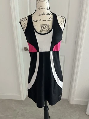 Mini Vestido Deportivo Activo Tenis Bolle Negro Rosa Sin Mangas Para Mujer Talla Mediu Foto 1 de 4