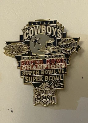 Prendedor de cinco campeones del Super Bowl de los Dallas Cowboys Superbowl XXVII NFL 1996 Foto 1 de 3