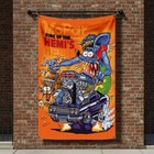 Mopar King Hemi Engine Car Rat Fink Car Flag Banner 3x5 FT Hot Rod Garage