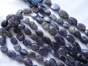 DREI Stränge Natur Iolith Stein Puffy Oval 8-16 mm Lang Perlen A440 DNG - Bild 1 von 5
