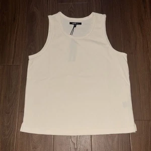 Fashion Nova Herrenbekleidung Kairo strukturiertes cremefarbenes Tanktop - Größe: Small neu mit Etikett - Bild 1 von 5
