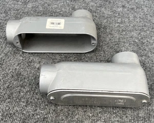Lot Of 2 - Teddico/BWF 603-CGV 1-1/4" Aluminum LB Threaded Conduit Body New - Picture 1 of 14