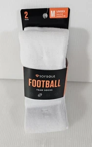 SofSole Football Socks (2 Pair) Size Medium White NEW - Picture 1 of 6