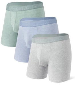 Men's Boxer Briefs,Soft and Breathable Rayon Made from Boxer Brief with Pouch... - Picture 1 of 6