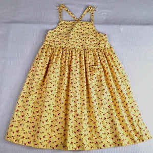 Vintage 2003 Gymboree Kids Girls' Sundress Size 9 Strawberry Patch Yellow Summer - Picture 1 of 20