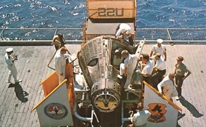 Kennedy Space Center NASA Gemini 4 on Carrier WASP Florida Postcard - Picture 1 of 2