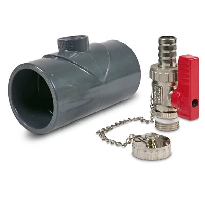 OKU Entleerungsset für PVC-Verrohrung versch. Größen Pool Solaranlage Absorber - Bild 1 von 4