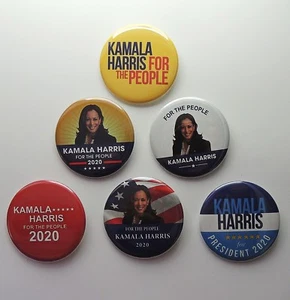 Juego de 6 botones de campaña Kamala Harris 2020 (HARRIS-801-ALL) - Imagen 1 de 8