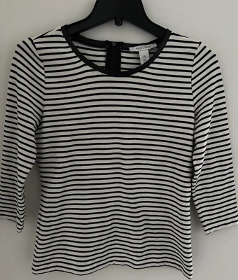 White House Black Market spring XS women's shirt trimmed in leather - Image 1 of 4