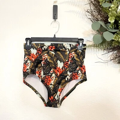 Out From Under Women's Bikini Bottoms High Waist Sz Small Floral black Boho - Image 1 of 4