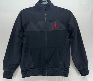 Jordan Track Jacket Black Youth Medium 10-12 year Red Jump Man Full Zip - Picture 1 of 7