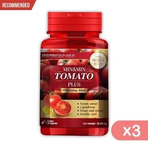 3X Min & Min Tomate Plus Gluta Rojo Tarro Nutrir Cabello Uñas Salud de la Piel 35 g - Imagen 1 de 6
