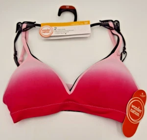 Wonder Nation T-Shirt Bras 2 Pk.  GIRLS Size 32 Ombrea Pink And Grey Speck  - Picture 1 of 7