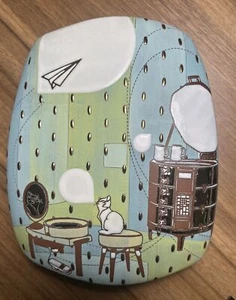 Renee LoPresti Keramik Wandbehang. Katze im Töpferatelier RAR & NEU - Bild 1 von 8