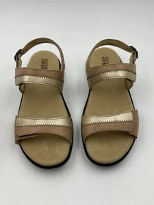SAS Schuhe Tripad bequeme hellbraune Leder-Sandalen NUDU Absatzriemen Damengröße 10 WW - Bild 1 von 13