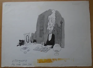 Michael ffolkes, pen & ink "Memoirs or my..." cartoon. Punch, Private Eye etc. - Picture 1 of 3