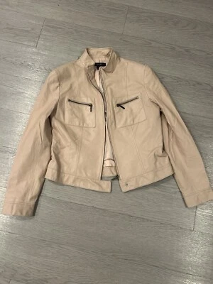 Chaqueta Moto Cuero Lafayette 148 Rosa Rubor Talla 8 Foto 1 de 4