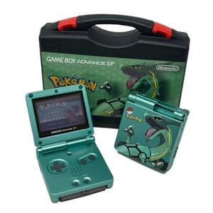 Nintendo Game Boy Advance SP System GBA SP AGS 001 LCD POKEMON UV RAYQUAZA - Picture 1 of 3