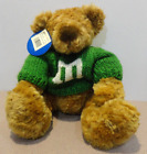 Peluche ours en peluche M&M's World 12" avec pull vert "M" jouet en peluche étiquettes originales