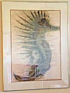 FRANCIS DE SAINT-GENIES ORIGINAL HAND SIGNED IN PENCIL ~ LITHOGRAPH~ "SEAHORSE" - Picture 1 of 10