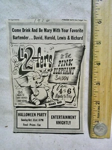 Pink Elephant Santa Monica 1976 vintage AD clip old GAY BAR male only - Picture 1 of 1