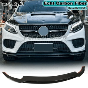 Carbon Frontlippe Spoilerschwert Ansatz Passt für Mercedes GLE350 GLE43 15-19 - Picture 1 of 13