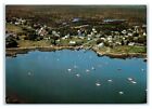 Postcard Tenants Harbor, Maine, Aerial View boats foliage ME MS137