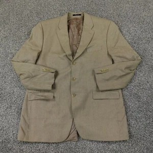 Ralph Lauren Chaps Jacket Mens 44L Brown Beige Button Sports Coat Blazer Suit - Picture 1 of 17