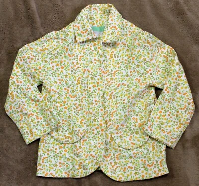 Cute Floral Print Vintage Girl's Hand Made Unlined Jacket Size 6-8? No Size Tags - Image 1 of 4