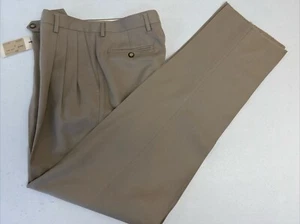 NEW NWT Tallia Uomo Men's Beige Pleated Front Dress Pants 31X47 $135 - Picture 1 of 9