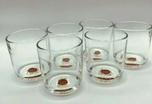 Jim Beam Bourbon Whiskey Rocks Glasses Set 6 Red Emblem - Picture 1 of 3