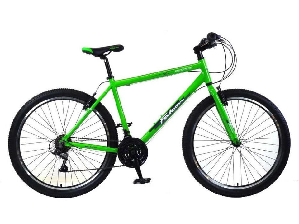 Falcon Progress Bike Adult Mens 18 Speed Mountain Bike Outdoor Bicycle Green - Image 1 of 1