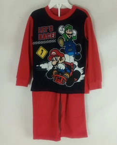 Super Mario and Luigi Let's Race! Boys Pajama 2pc Set Size 4/5 - Picture 1 of 8