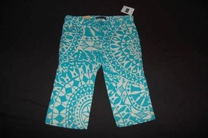 NWT GAP Kids 6 Coastal Vacation Capris Aqua Turquoise Cream Spring Summer Pants - Picture 1 of 4