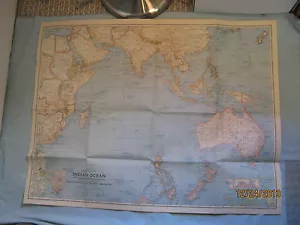 VINTAGE INDIAN OCEAN WALL MAP National Geographic March 1941 - Picture 1 of 1