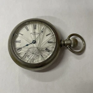 Antique Am Watch Co. Waltham Mass Pocket Watch Untested As Is Silver Color - Picture 1 of 17