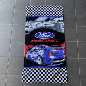 Ford Racing Falcon Bath Beach Towel V8 Supercars Checkered Licensed Blue Car - Picture 1 of 13