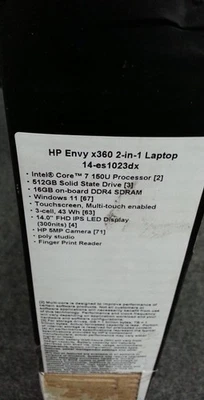 HP 14-es1023dx Envy x360 2-In-1 Touch Laptop 14" 512GB SSD 150U 16GB Win 11 - Image 1 of 4