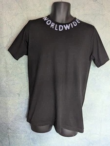 Men's Black Slim Fit Graffiti Graphic Neck T-shirt Size M Boohoo - Picture 1 of 7