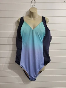 Livi Swim Suit Lane Bryant Plus Size 20 Swimsuit One Piece Ombre Colors NWT - Picture 1 of 10