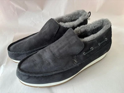 NUEVO Zapatos de gamuza negros forrados de piel de oveja Sperry Moc-Sider para mujer talla 10 Foto 1 de 4