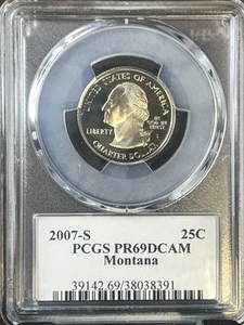 2007-S 25C State Quarter Montana PCGS PR69 DCAM - Picture 1 of 4