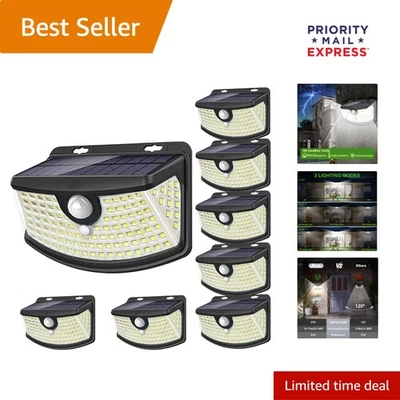 Bright & Waterproof 120 LED Solar Outdoor Lights - 8-Pack Security Solution - Image 1 of 4