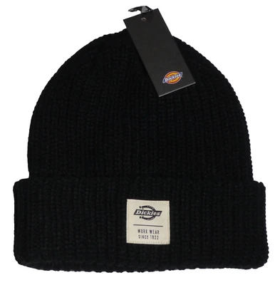 NEW Dickies Work Wear Men Black Knitted Beanie One Size - Image 1 of 3