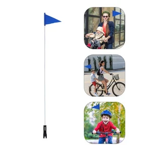  1 Set gut sichtbare Fahrrad-Sicherheitsflagge mit Stange und Montagehalterung, - Bild 1 von 12