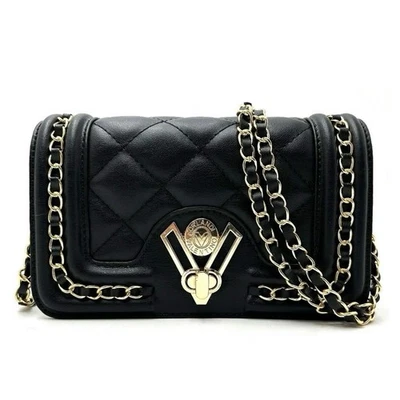 Valentino Orlandi Black Quilted Crossbody with Gold Chain NEW - Image 1 of 4