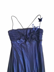 Y2k Zum Zum By Niki Livas Maxi Dress Butterfly Applique Purple Black - Small - Picture 1 of 8