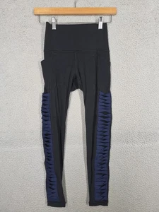 athleta salutation stash pocket 7/8 Leggings XXS schwarz blau Twist - Bild 1 von 8
